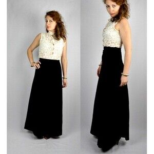 Maxi Black VELVET High Waisted Skirt - Pencil Skirt - Wiggle A Line Skirt XS - S